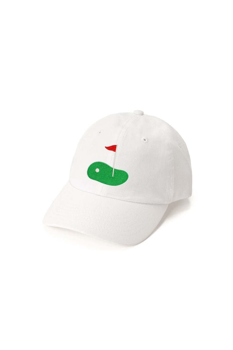 Golf Tee Front Flag Patch Baseball Hat, Main, color, White