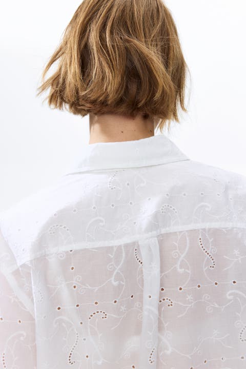 Oversized Broderie Anglaise Shirt