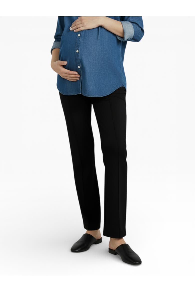 Mia Secret Fit Over the Belly Slim Straight Leg Pant, Main, color, Black