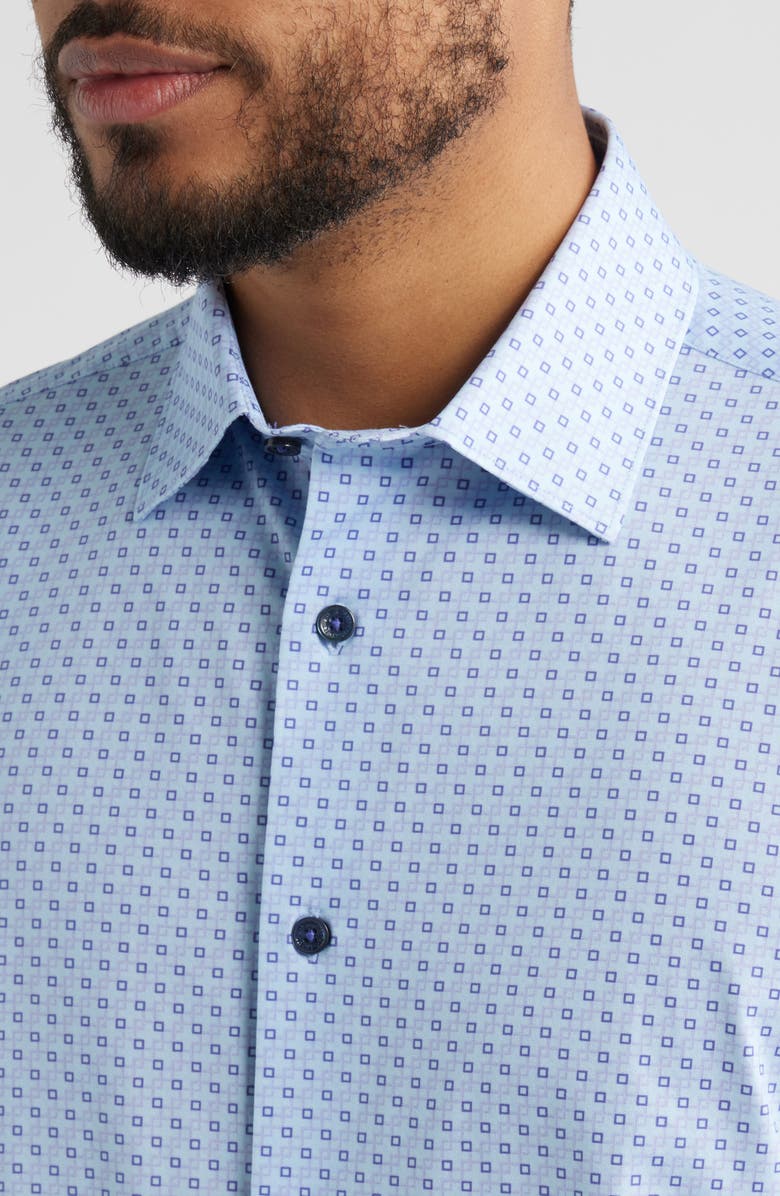 Bugatchi James OoohCotton<sup>®</sup> Geo Print Button-Up Shirt, Alternate, color, Orchid