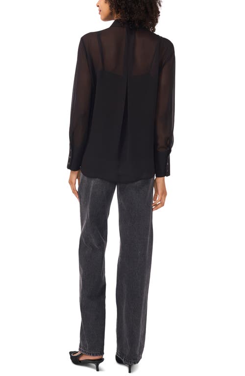 Vince Camuto Bead Detail Button-up Shirt In Black