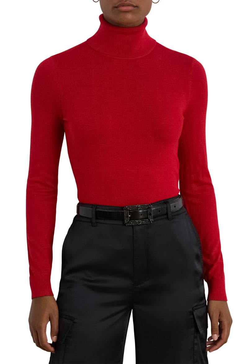 Slim Turtleneck Sweater, Main, color, RALPH RED