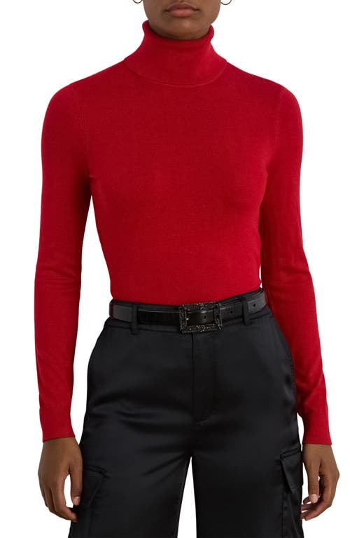Ralph Lauren Lauren Slim Turtleneck Sweater In Red