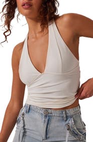 Free People Still Here Ruched Halter Top