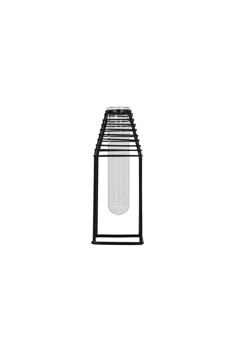 Black Metal & Glass Floating Test Tube Bud Vase, Main, color, Black