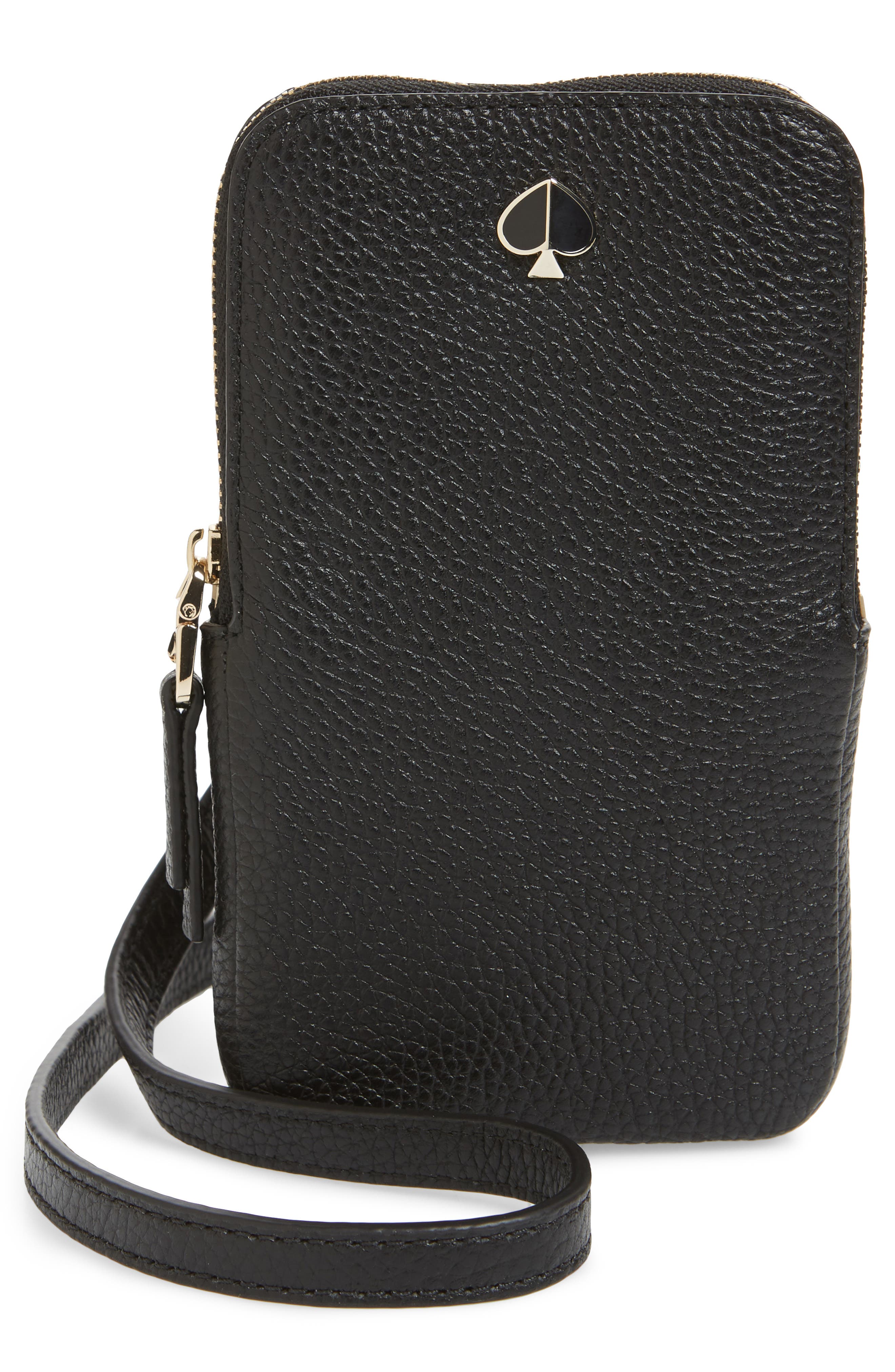 Kate Spade New York polly leather phone crossbody bag, Main, color, 