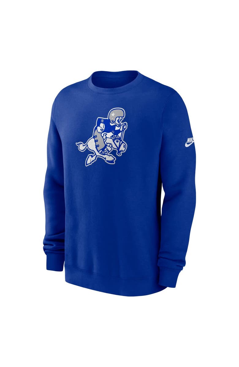 Nike Men's Nike Royal Dallas Cowboys Swing Pass Rewind Club Pullover Sweatshirt, Alternate, color, Royal