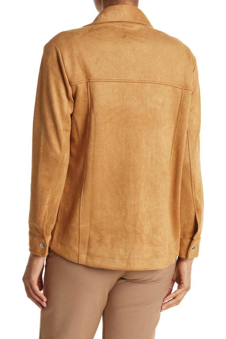 OOKIE AND LALA Faux Suede Shacket, Alternate, color, LUGGAGE