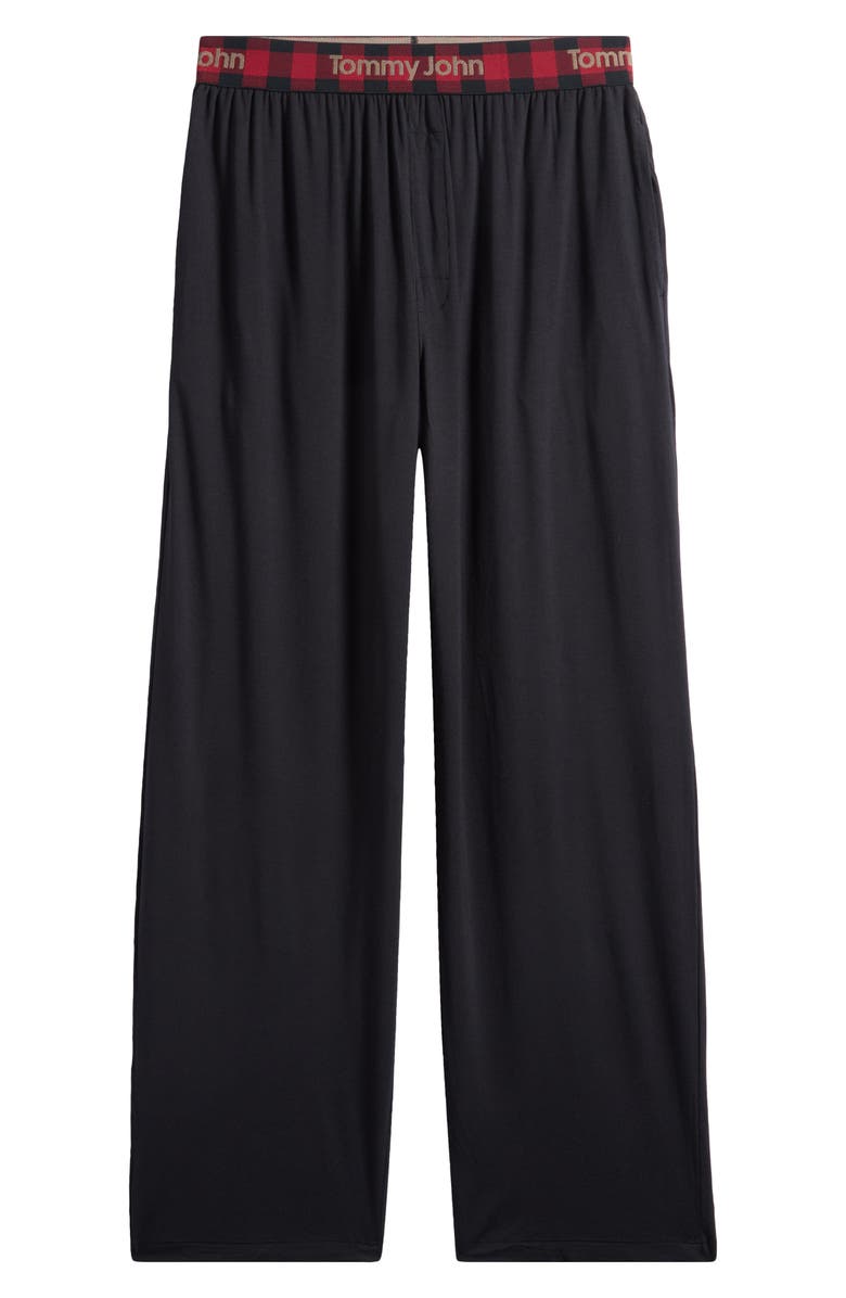 Tommy John Second Skin Modal Blend Pajama Pants, Alternate, color, Black/ Plaid Rhubarb