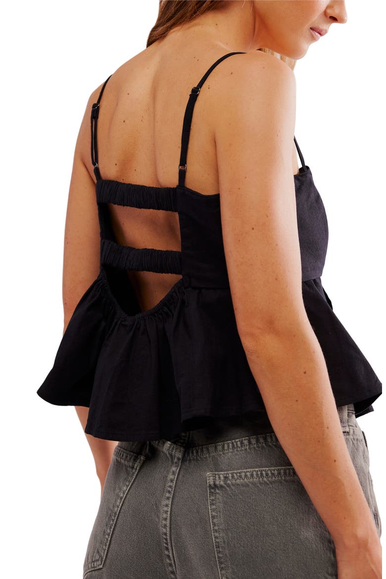 One True Love Peplum Camisole, Alternate, color, BLACK