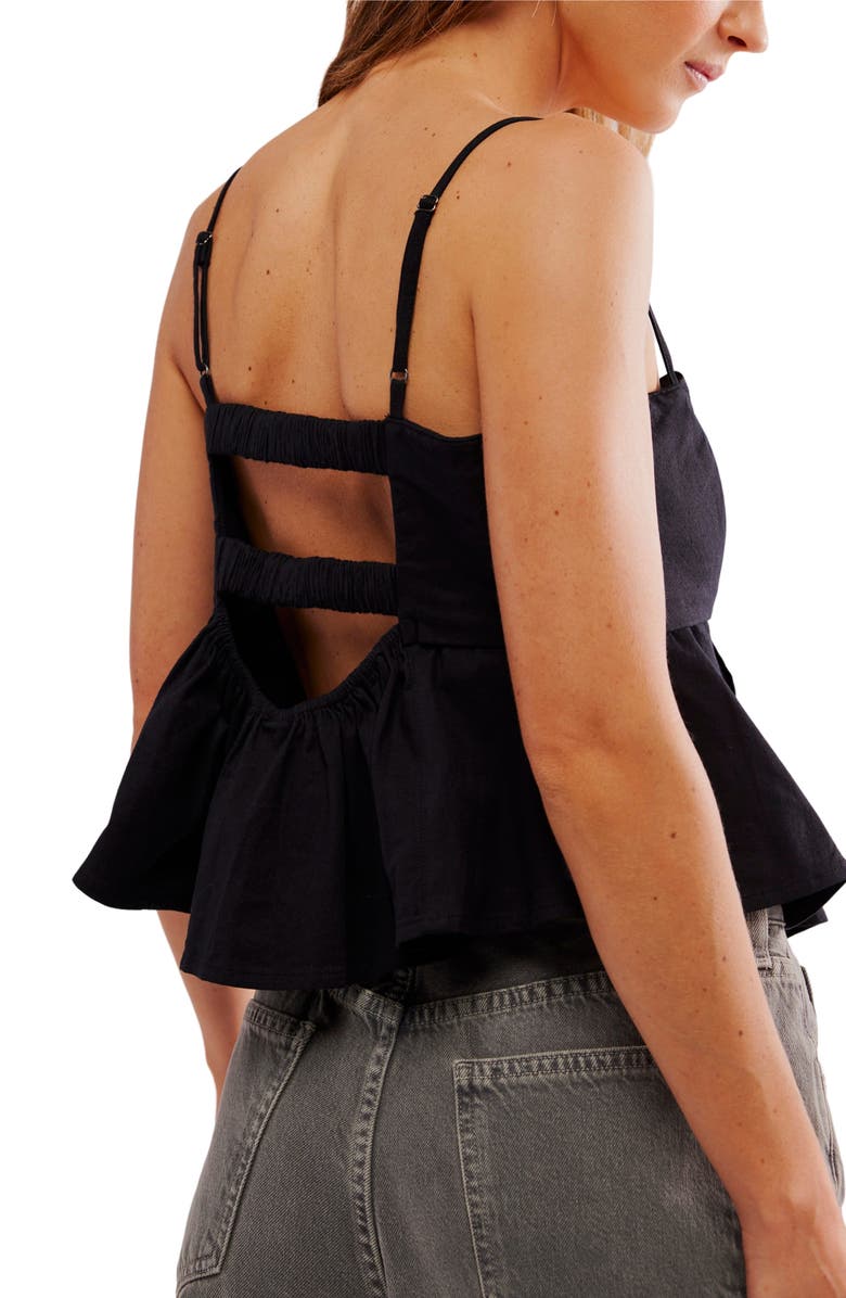 Free People One True Love Peplum Camisole, Alternate, color, Black