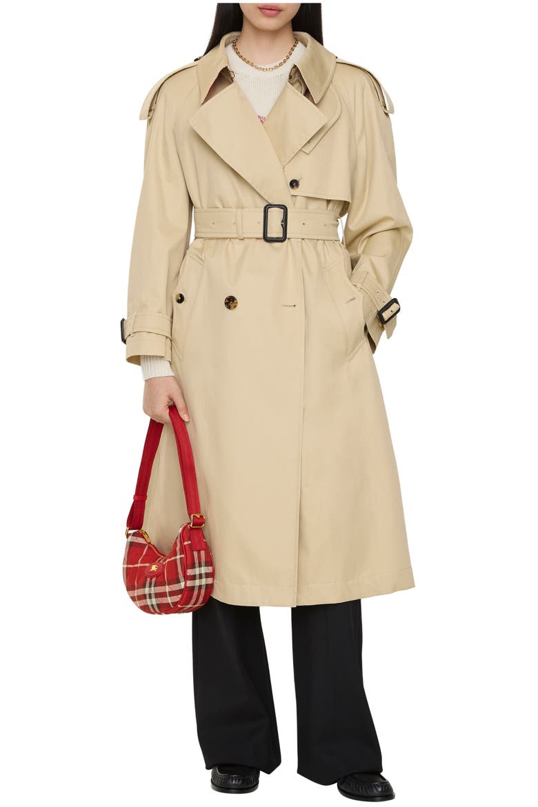 Long Gabardine Fitzrovia Trench Coat with Warmer, Main, color, Limestone beige