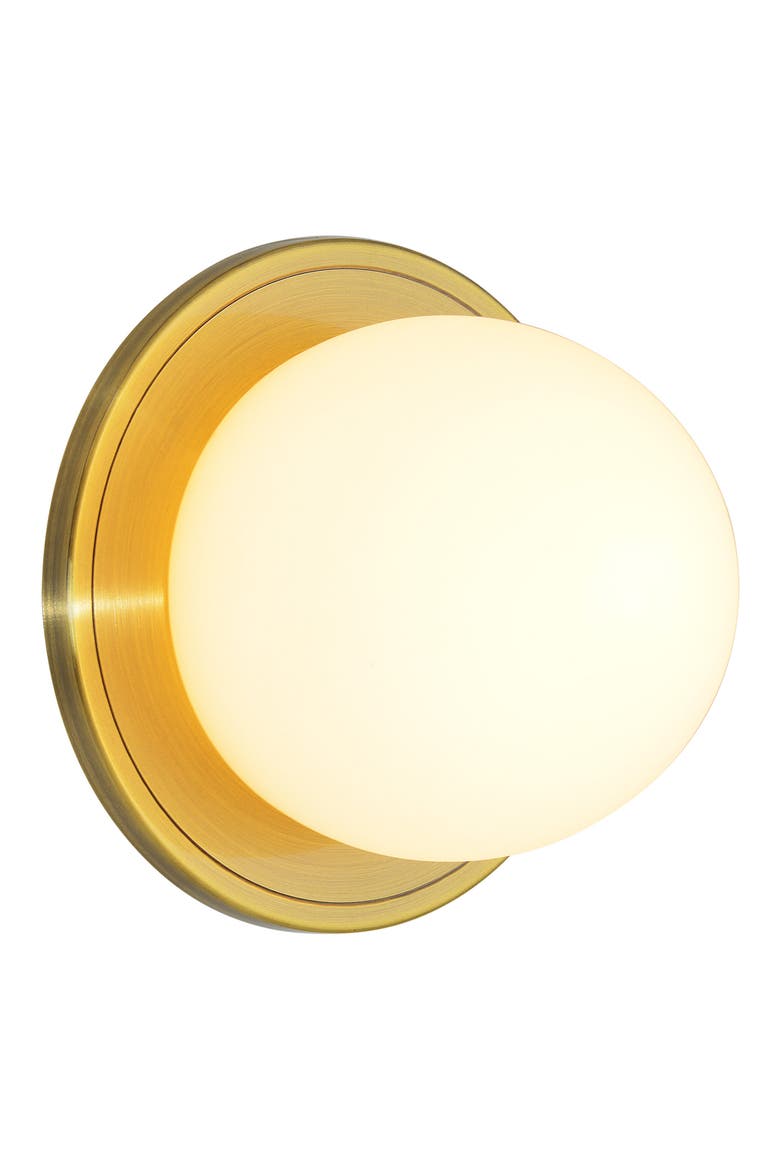 Round Wall Sconces, Alternate, color, HUGO ANTIQUE BRUSHED BRASS