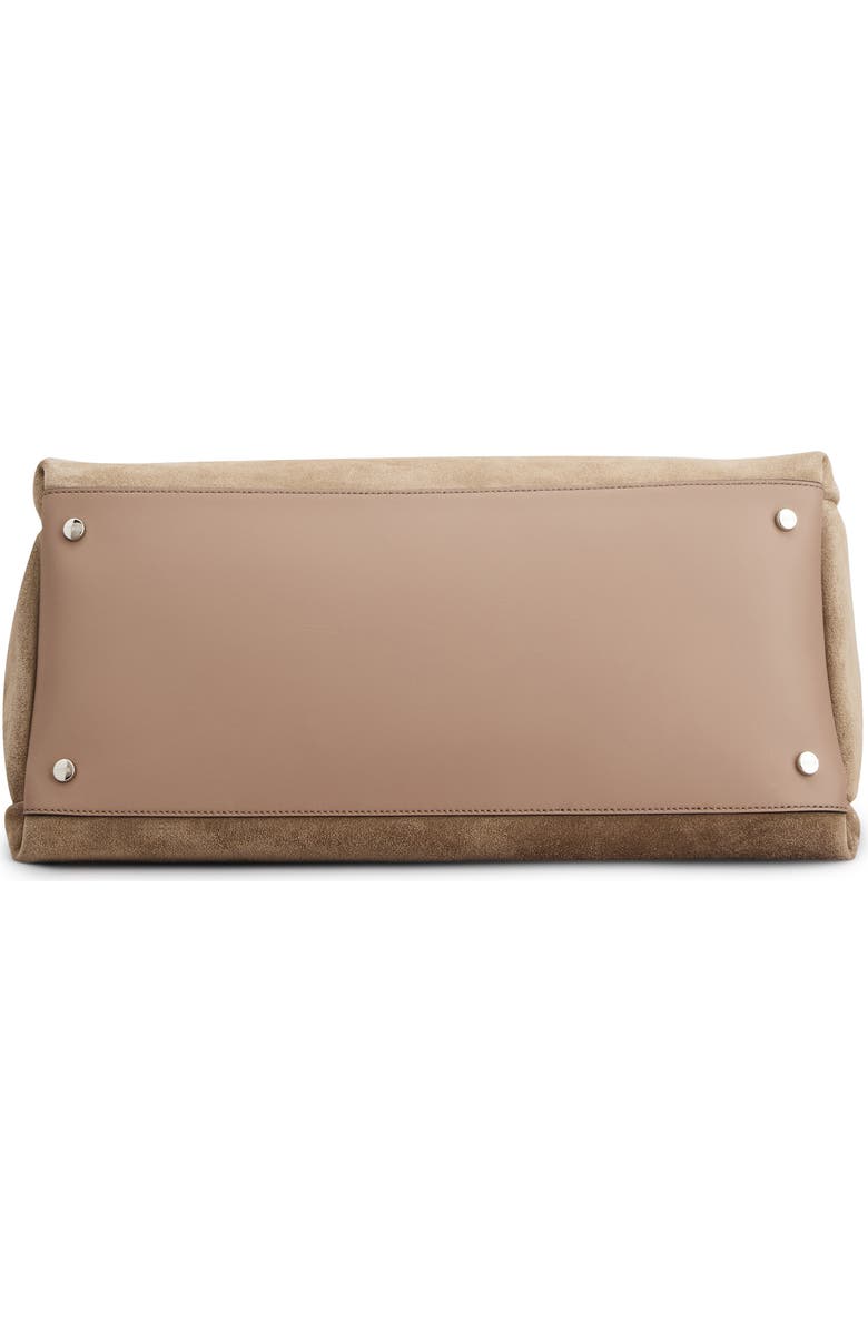 Tod's Apa 2 Suede Top Handle Bag, Alternate, color, Creta Chiaro