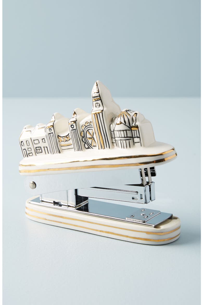 Anthropologie Cityscape Stapler, Main, color, BLACK AND WHITE COMBO