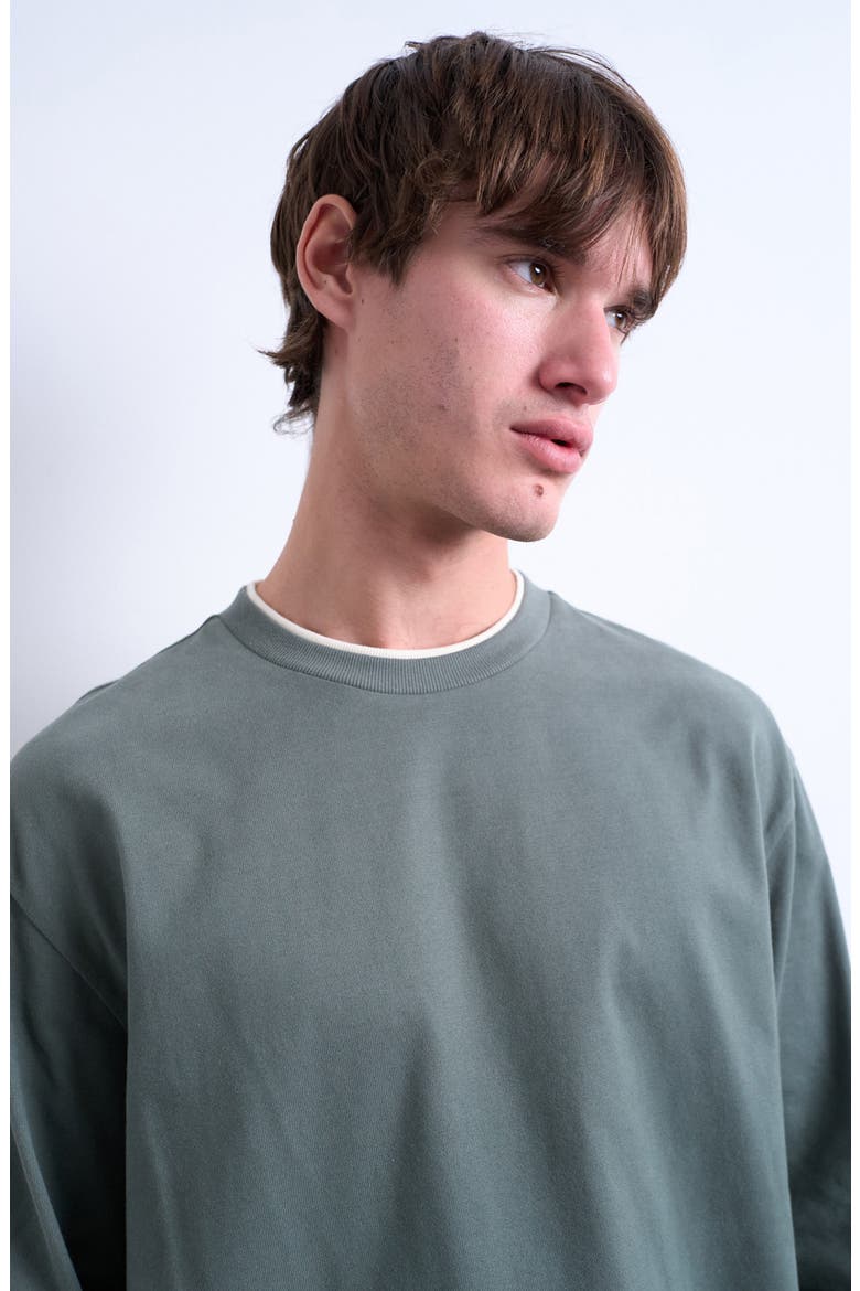 Layered Long Sleeve T-Shirt, Alternate, color, SAGE