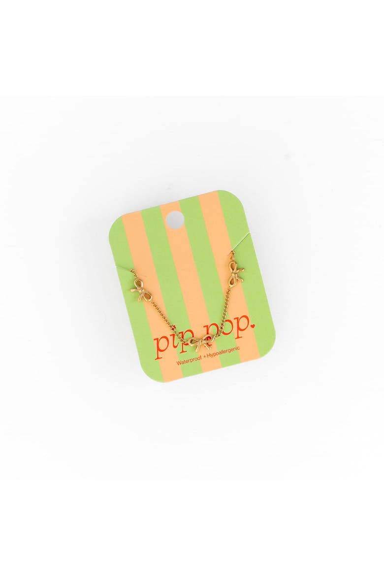 Bow Repeat Necklace, Alternate, color, Gold