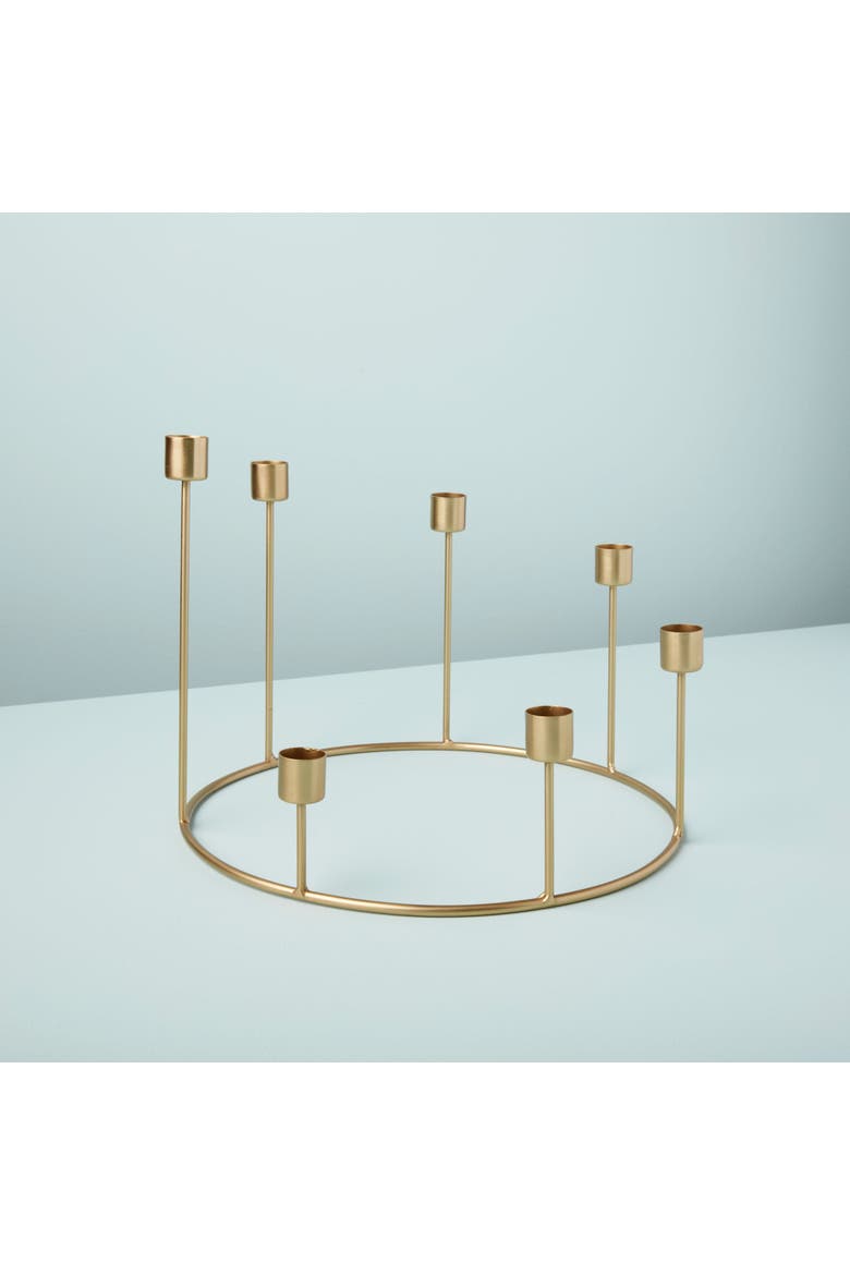 Kent Candlestick Wreath, Alternate, color, Gold - Large