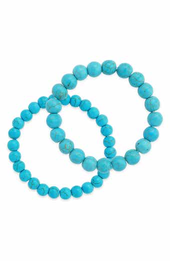 Sterling Forever Turquoise 2-Pack Beaded Stretch Bracelets