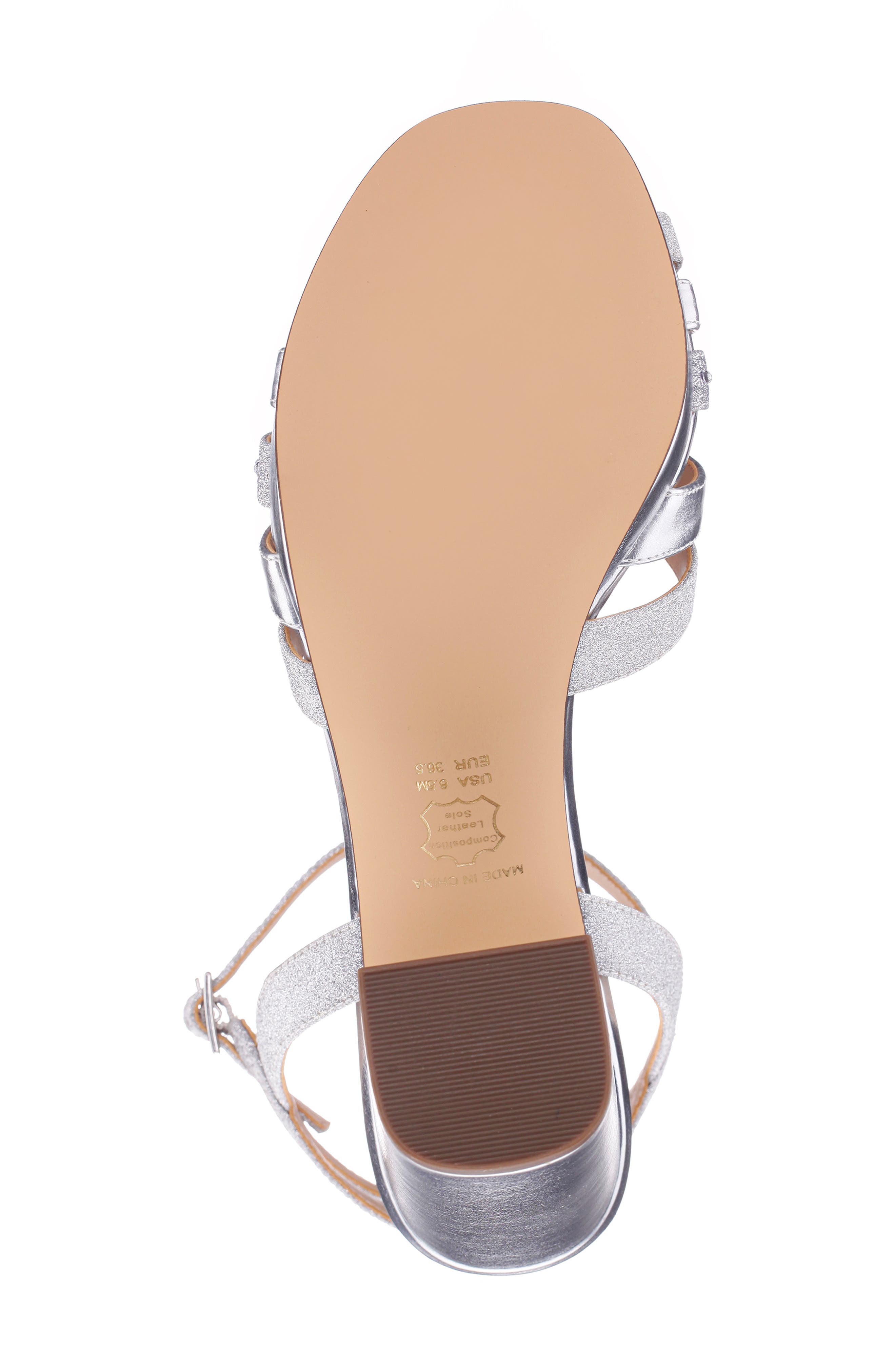 Nina Shantay Ankle Strap Platform Sandal, Alternate, color, Silver