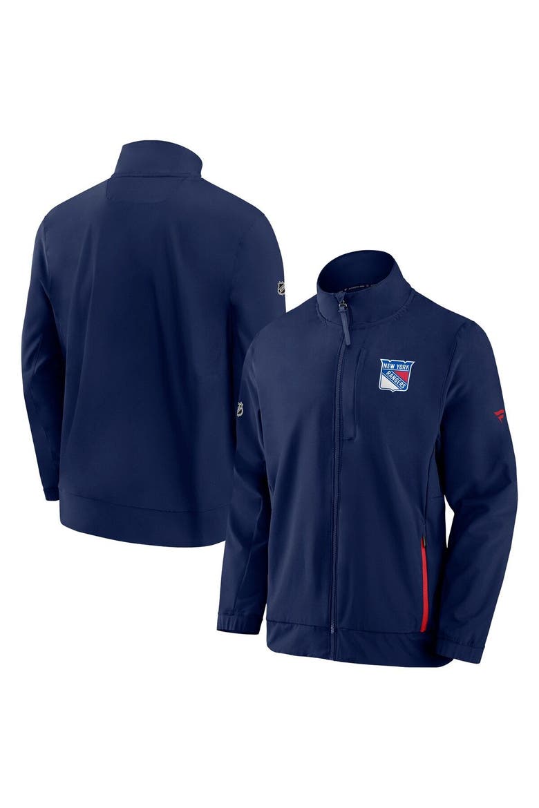 Men's Fanatics Branded Navy New York Rangers Authentic Pro Rink Coaches Full-Zip Jacket, Main, color, Navy