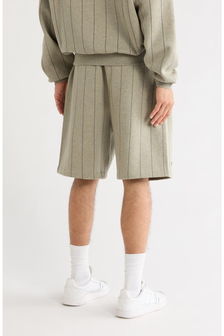x MLB '90s Drawstring Cotton Blend Sweat Shorts, Alternate, color, SEAL HEATHER/ BLACK PINSTRIPES
