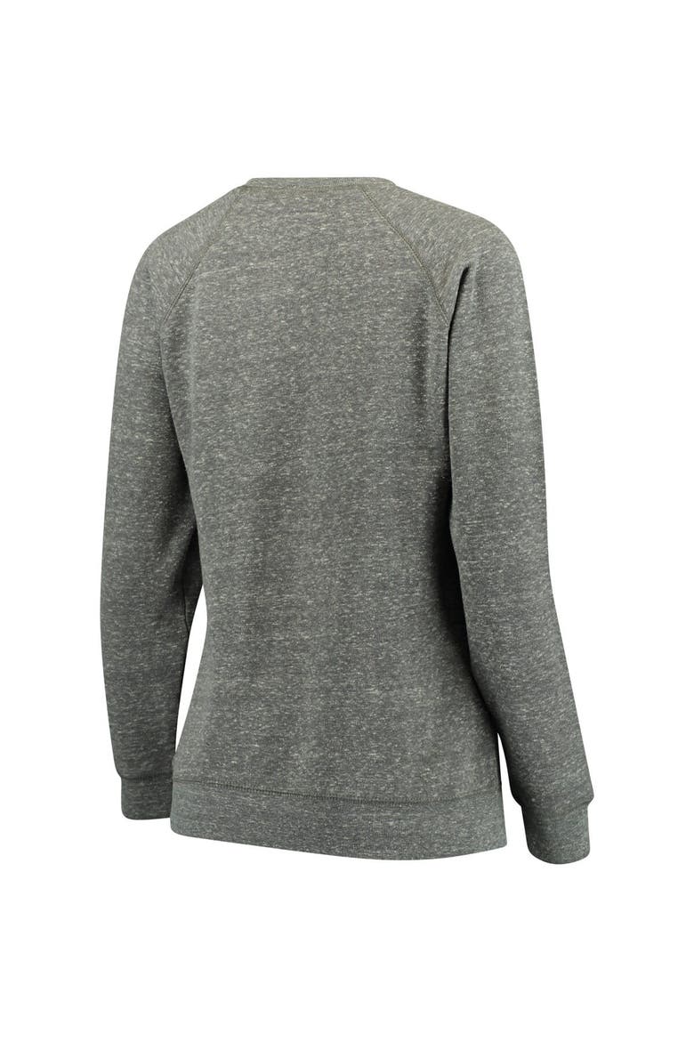 Women's Pressbox Heathered Gray Michigan State Spartans Edith Vintage Knobi Pullover Sweatshirt, Alternate, color, Heather Gray