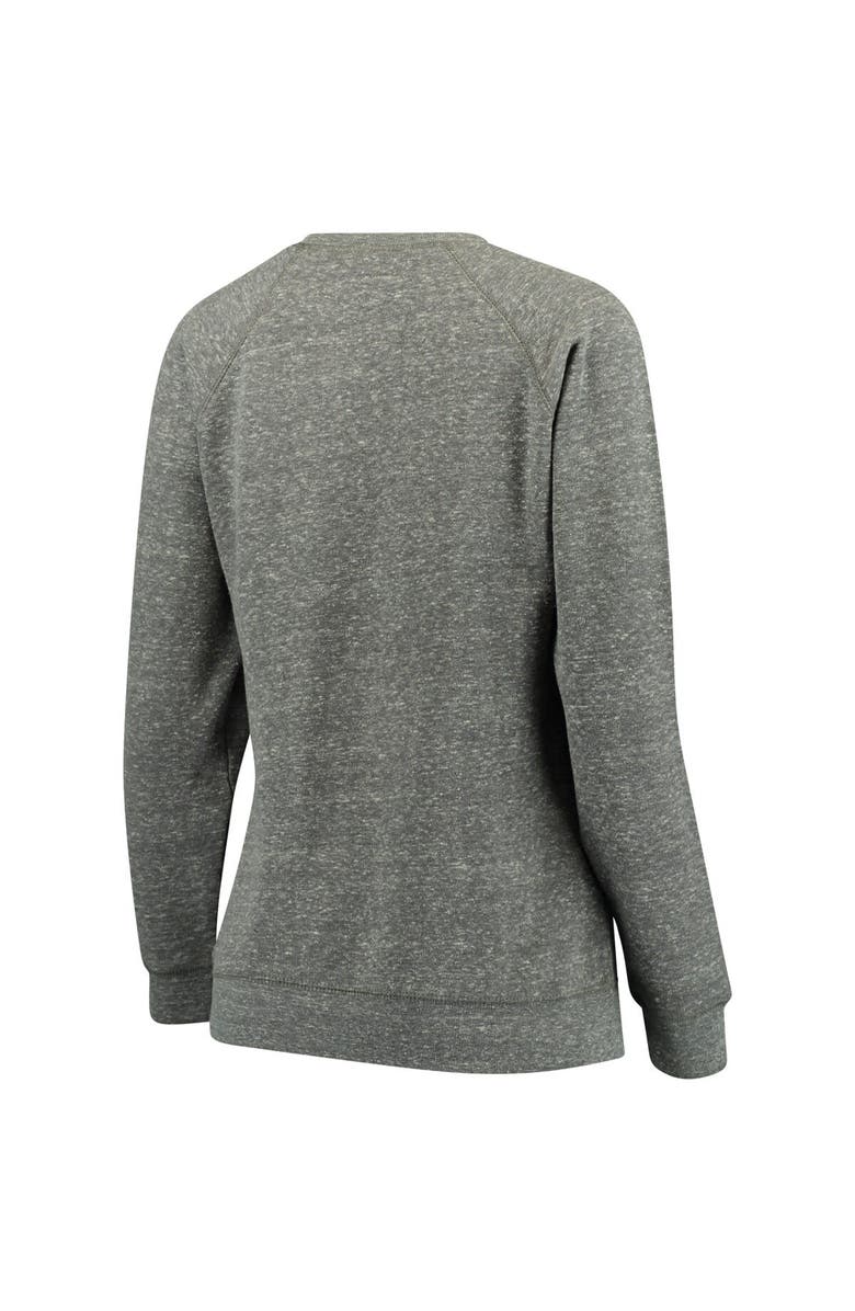 PRESSBOX Women's Pressbox Heathered Gray Michigan State Spartans Edith Vintage Knobi Pullover Sweatshirt, Alternate, color, Heather Gray