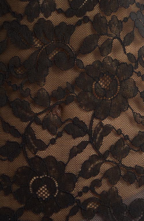 Natori Peony Lace Nightgown In Black