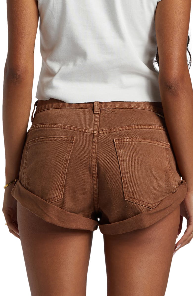 Billabong Get Low Ripped Rolled Cuff Denim Shorts, Alternate, color, Toasted Coconut