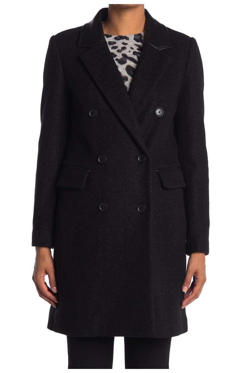 BCBGMAXAZRIA Double Breasted Coat, Alternate, color, 