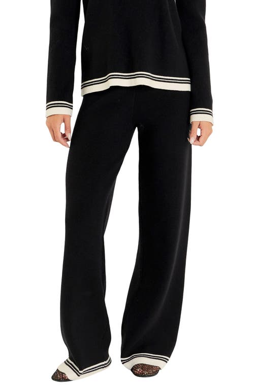 English Factory Contrast Stripe Wide Leg Knit Pants