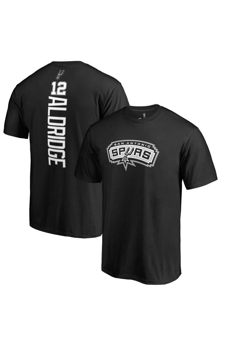 Men's LaMarcus Aldridge Black San Antonio Spurs Backer Name & Number T-Shirt, Main, color, Black
