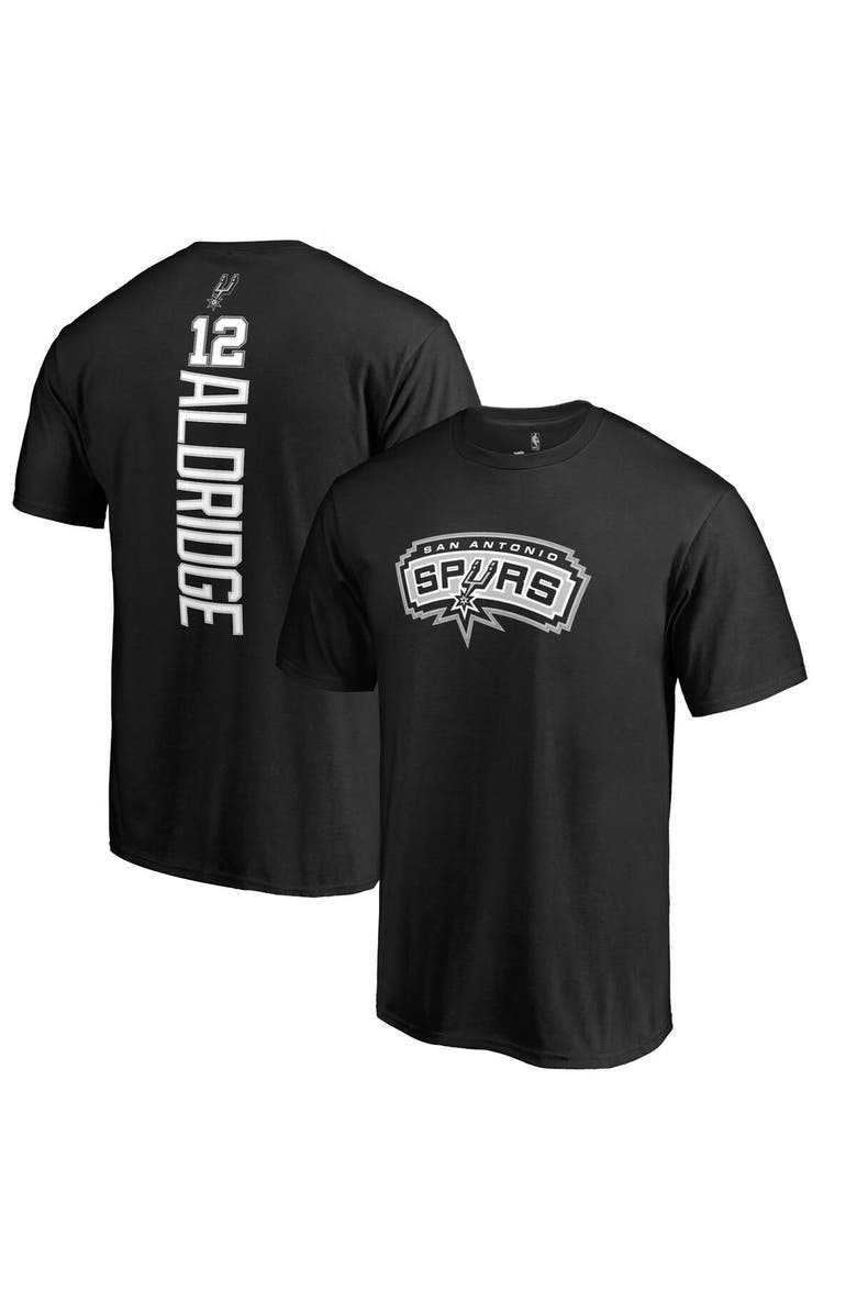 FANATICS Men's LaMarcus Aldridge Black San Antonio Spurs Backer Name & Number T-Shirt, Main, color, 