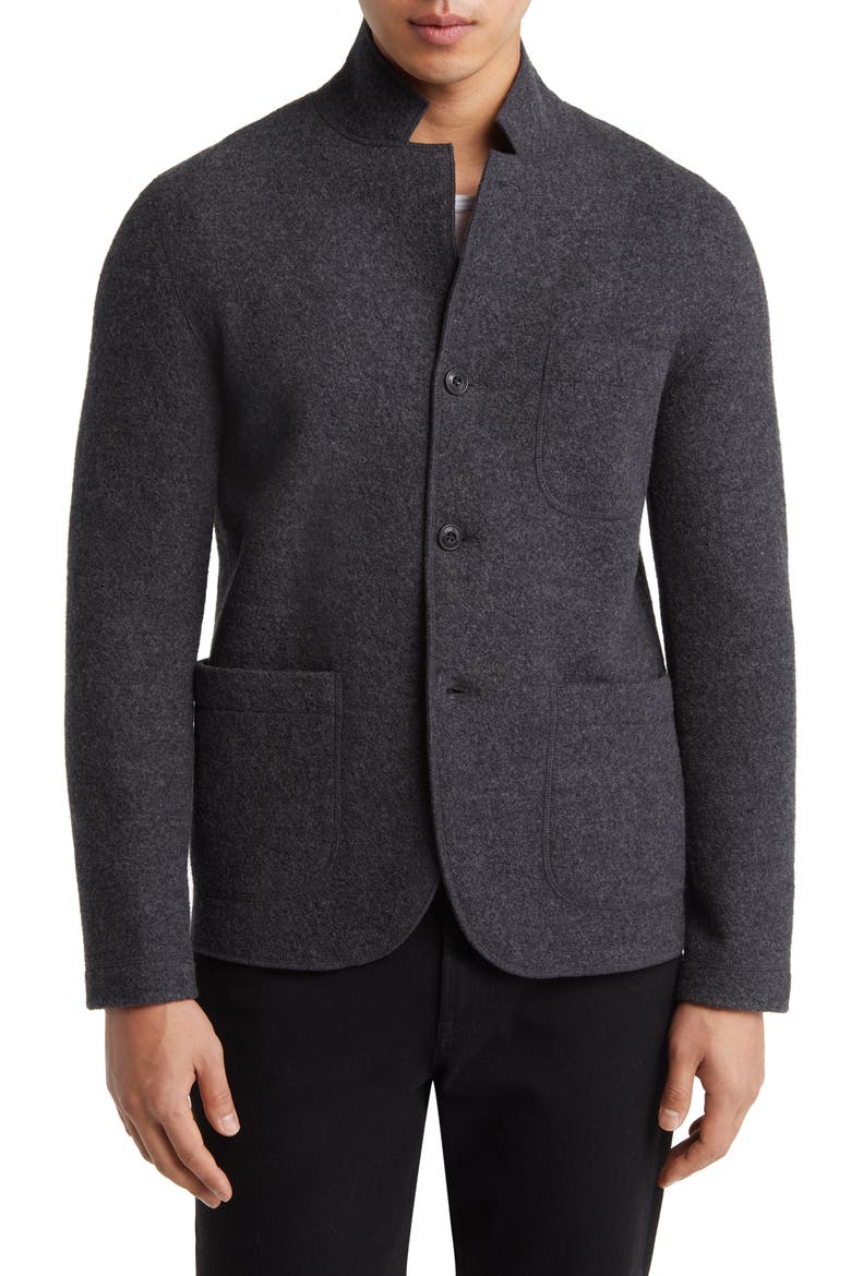 Felted Wool Chore Coat, Alternate, color, CHARCOAL