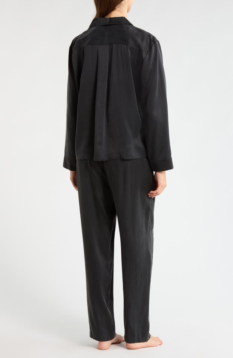 Lunya Print Washable Silk Pajamas, Alternate, color, Immersed Black