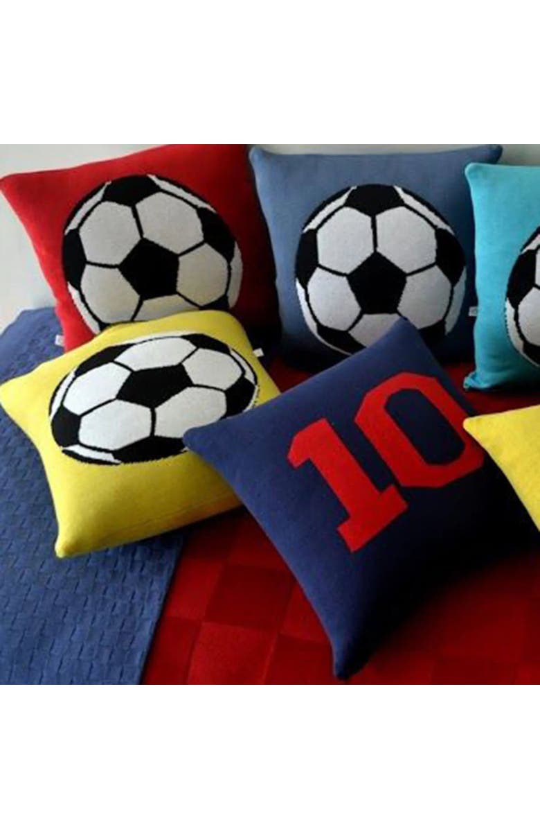 RIAN TRICOT Soccer Ball Pillow, Alternate, color, Cherry Red