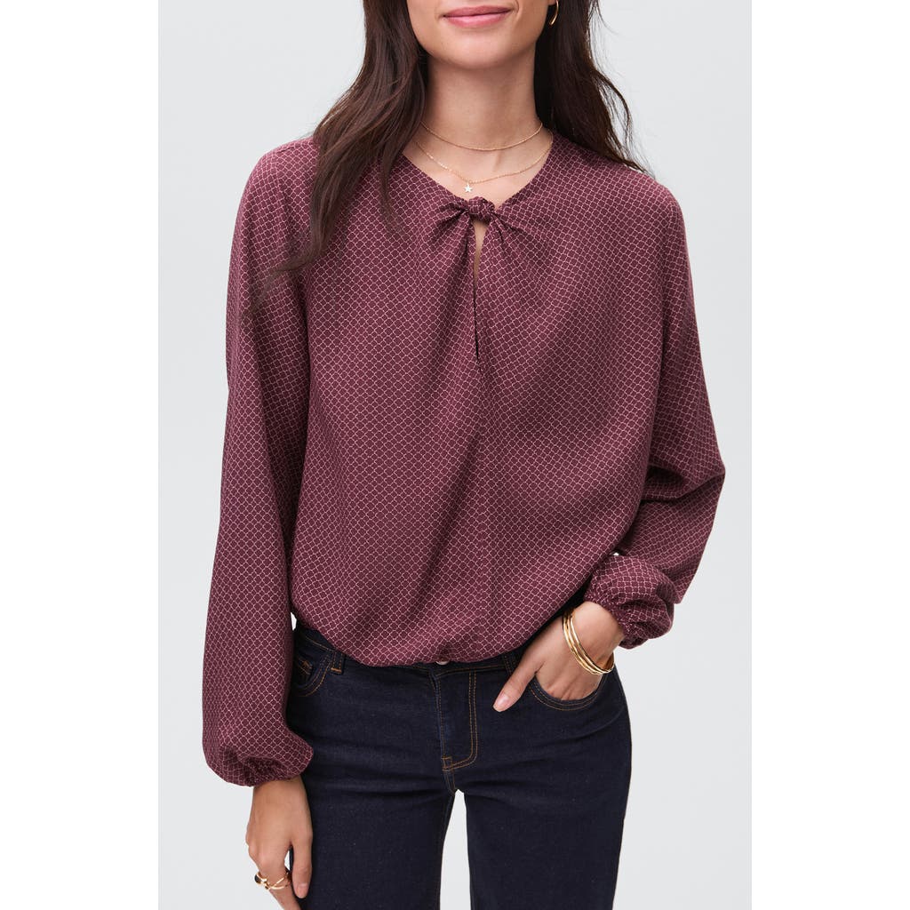 Mango Teen Knotted Puff Sleeve Top In Burgundy