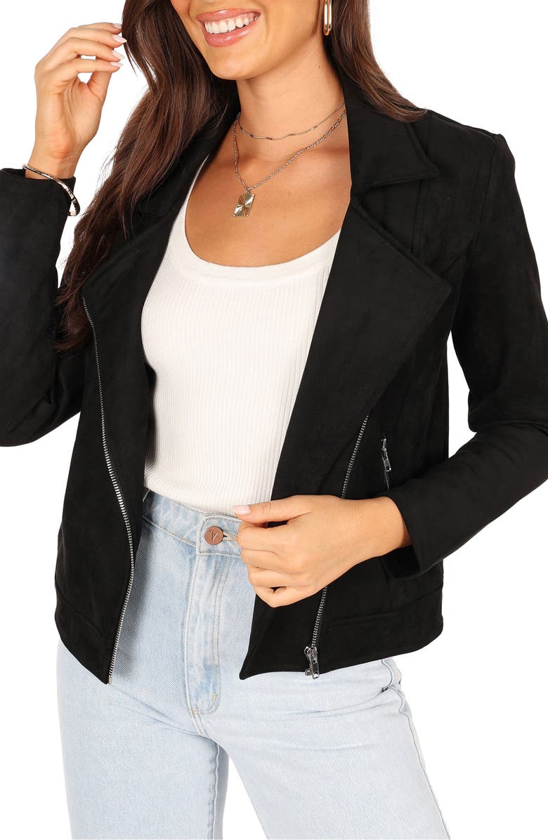 Petal & Pup Spencer Faux Suede Jacket, Main, color, Black