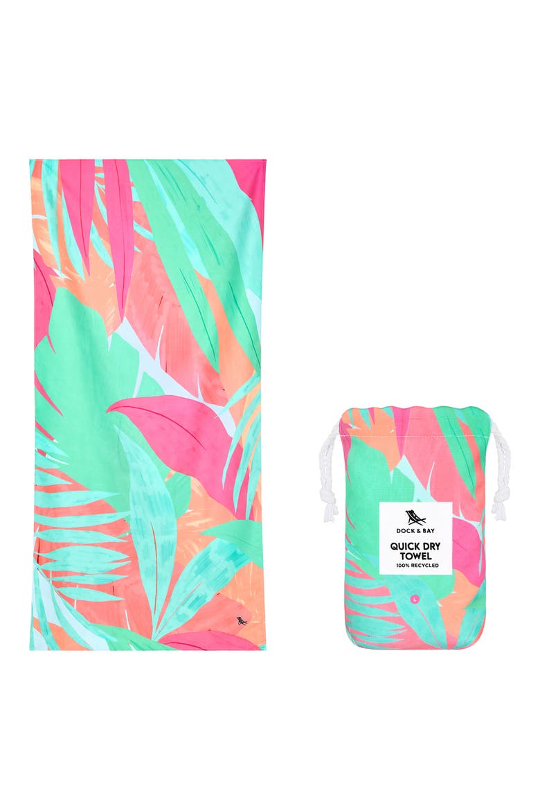 Quick Dry Beach Towel, Alternate, color, HOT TROPICS