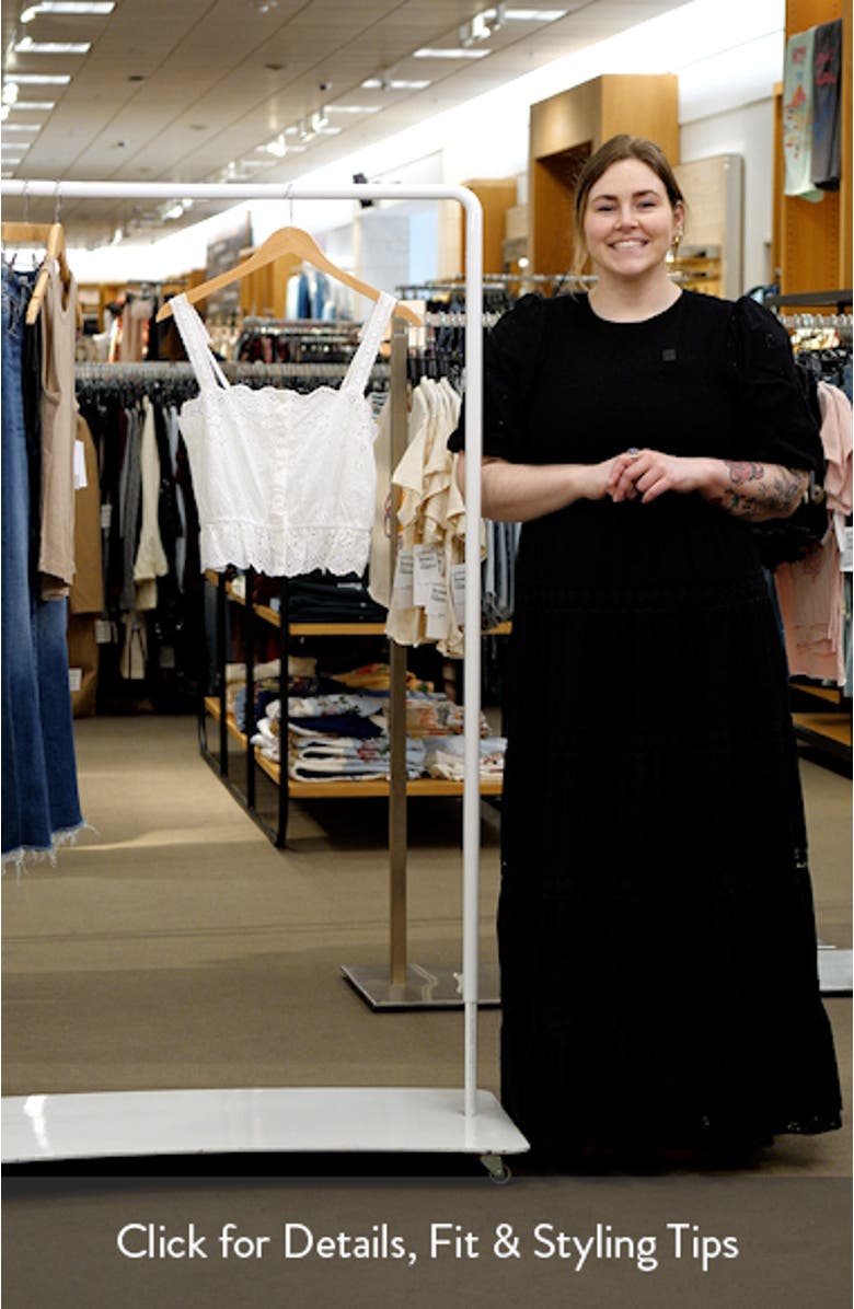 Embroidered Eyelet Cotton Peplum Tank, sales video thumbnail