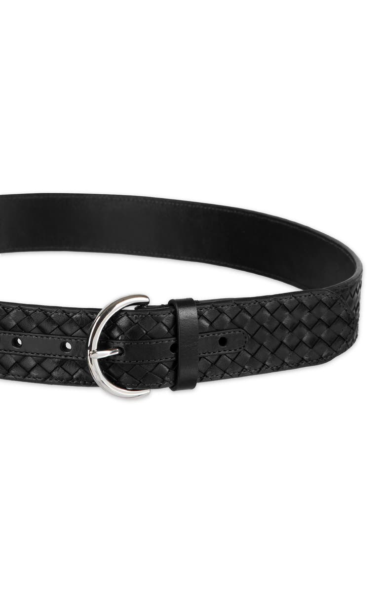 Cole Haan Woven Leather Belt, Alternate, color, Black