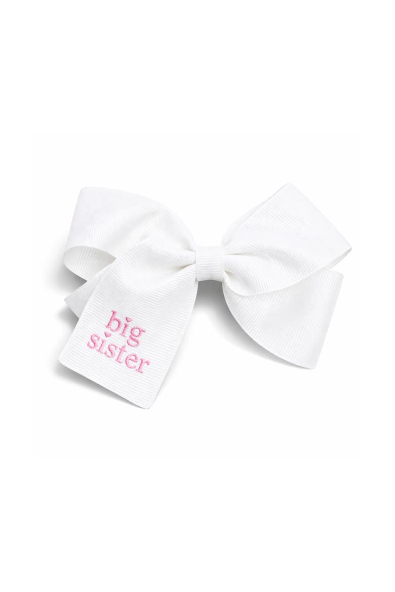 Big Sister Hair Bow, Main, color, White