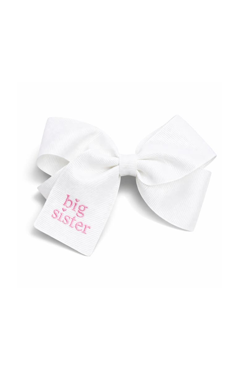 Bits & Bows Big Sister Hair Bow, Main, color, White