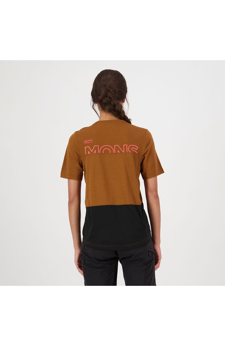 Mons Royale Tarn Merino Shift Short-Sleeve Shirt - Women's, Alternate, color, Caramel/Black