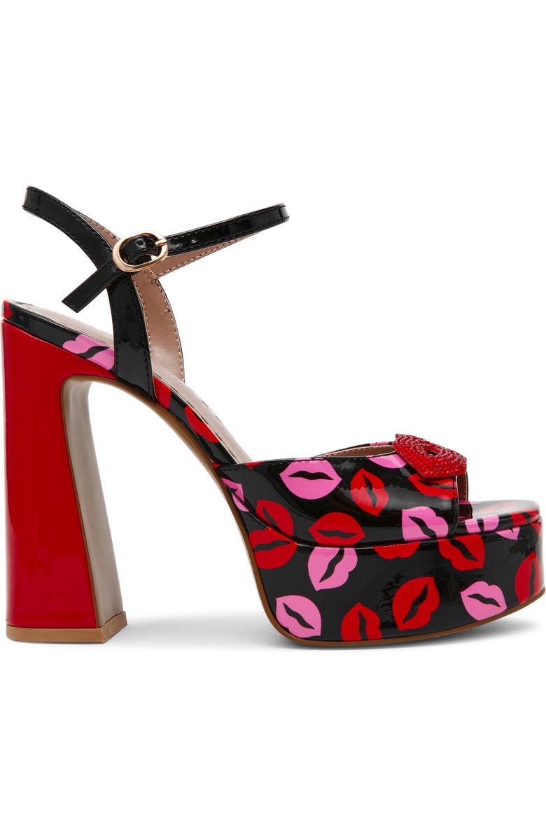 Betsey Johnson Allyson Ankle Strap Platform Sandal, Alternate, color, Multi Lips