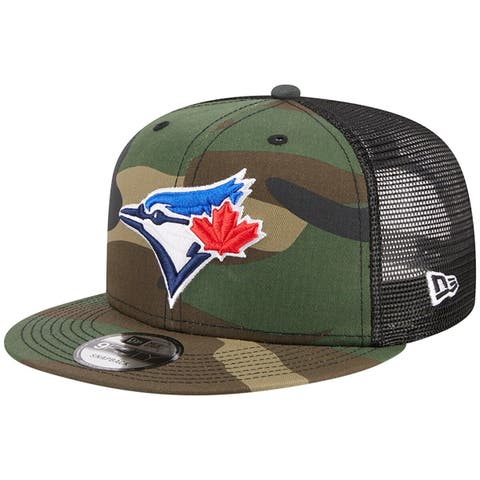 Men's New Era Camo Toronto Blue Jays Woodland Camo Trucker 9FIFTY Snapback Hat