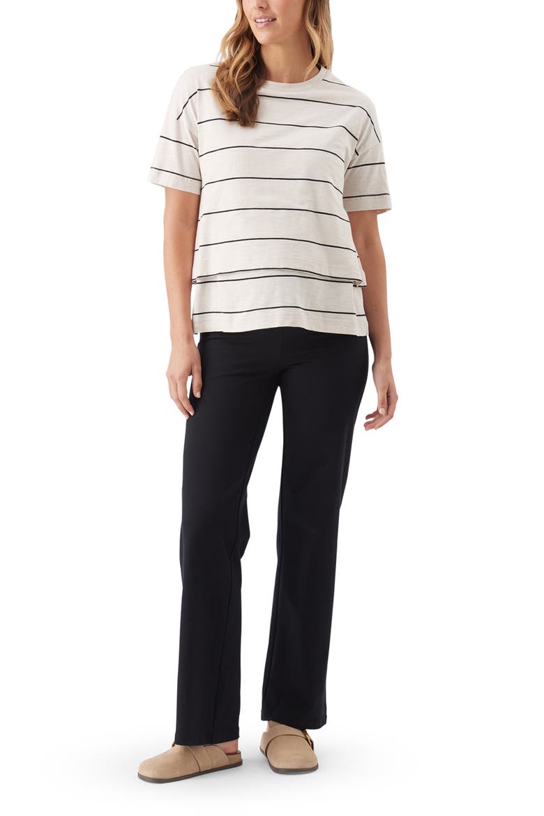Claudette Nursing Tee, Alternate, color, Ecru / Black