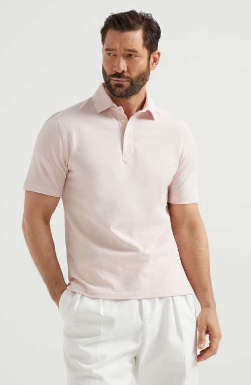 Brunello Cucinelli Cotton Polo Shirt In Salmon