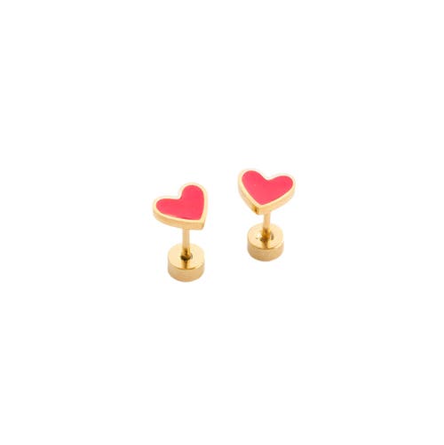 Pip Pop Kids'  Enamel Heart Stud Earrings
